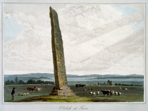 Obelisk at Forres, Moray, Scotland, 1821 by William Daniell