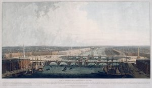 Proposed London Bridge, London by William Daniell