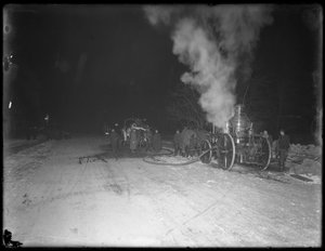 Fire Engines on Dirt Road at Night, Inwood Hill