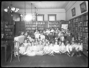 Group Portrait of Children in the Reading Room of an Unidentified Branch of the Queens Borough Public Library