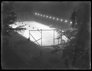 High Angle View of an Unidentified Clay Tennis Court at Night, undated, July 1915