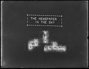 Illuminated sign for advertising and floodlit sign for Selznick Enterprises, New York City, January 1917