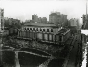 New York Public Library and Bryant Park by William Davis Hassler