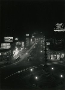 Night View in Columbus Circle by William Davis Hassler