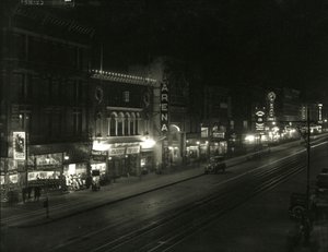 Night View on South Side of 23rd Street Between Sixth and Seventh Avenues, c.1916-17 by William Davis Hassler