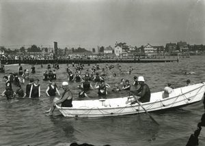 Rowboat and Swimmers in the Water, Coney Island, c.1910-21