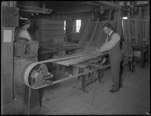 Sanding Mouldings Intended for Wooden Caskets, Oneida, New York by William Davis Hassler