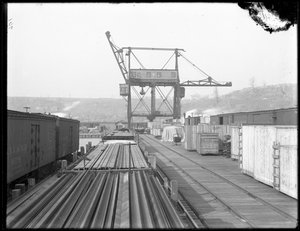 Travelling direct loader at the West Shore Rail Road, Weehawken, New Jersey by William Davis Hassler