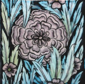 Tile with Floral Design by William de Morgan