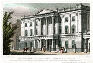 The London Institution, Finsbury Circus, London, 1827 by William Deeble