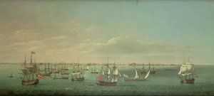 British, French, Portuguese and Spanish Merchantmen and Men of War off Cadiz