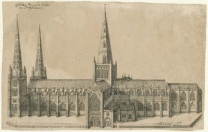 Lichfield Cathedral - South View by William Dugdale