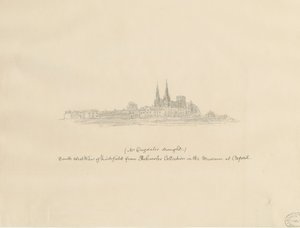 South West View of Lichfield Cathedral by William Dugdale