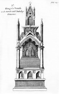 Tomb of Little Saint Hugh of Lincoln, from Anglia Judaica by De Blessiers Tovey, published in Oxford, 1738