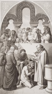 The Baptism of King Ethelbert of Kent by St. Augustine at Canterbury in 597, from 