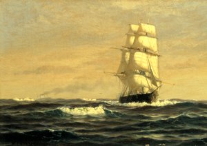 Sailing Ship--off Coast of Maine by William E. Norton