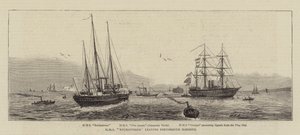 HMS Enchantress leaving Portsmouth Harbour by William Edward Atkins