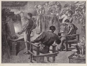Furnace of Italian glassmakers Salviati at the Venice in London exhibition at Olympia by William Edward Frank Britten