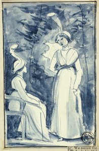 Two Women in Late 18th Century Dress