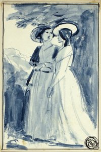 Two Women in Late Eighteenth Century Dress