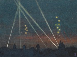 Searchlights During a Bombing Raid by William Ernest Buchanan