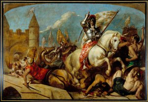 100-year war: Joan of Arc (1412-1431) delivering Orleans by William Etty