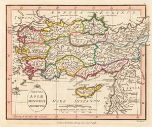 Ancient Asia Minor. Map.