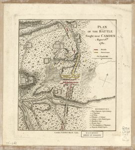 Plan of the Battle Fought Near Camden, August 16th by William Faden
