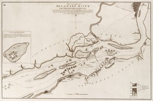 The Course of Delaware River from Philadelphia to Chester, North America by William Faden