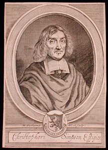 Portrait of Christopher Simpson (c.1605-69) by William Faithorne
