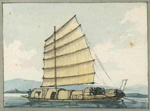 Chinese trading boat by William Ffarington