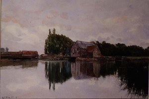 Old Barns at Houghton, near Durham by William Fraser Garden
