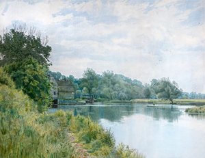 The Ouse and Mill at Hemingford Grey by William Garden Fraser