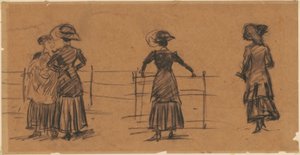 Studies of Women at the Park Railing
