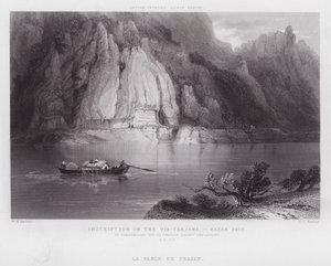 Inscription on the Via-Trajana, Kazan Pass (engraving) by William H. Bartlett