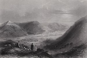Mount Gerizim and the Vale of Nablous, from Mount Ebal by William H. Bartlett