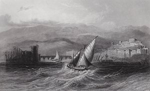 Sidon and Mount Lebanon, from the Sea by William H. Bartlett
