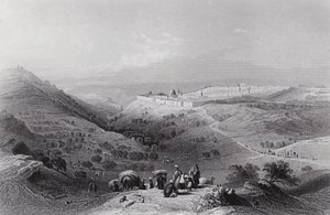 The Mount of Olives and Jerusalem, from the North East by William H. Bartlett