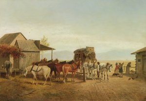 California Stagecoach Halt by William Hahn