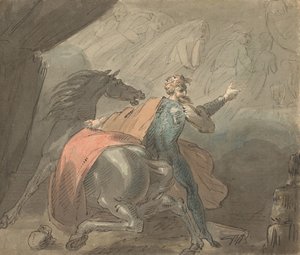 A King and a Horse with Ghostly Women