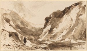 Deep Valley in Mountainous Landscape by William Hart