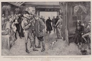 Awaiting Orders for the Front, a Detachment of Imperial Yeomanry at Norwich by William Hatherell
