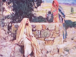 Christ and the woman of Samaria