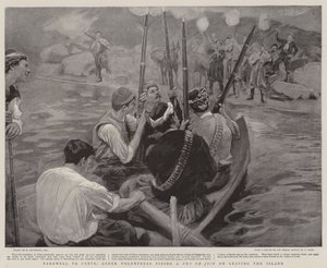 Farewell to Crete, Greek Volunteers Firing a Feu de Joie on Leaving the Island by William Hatherell