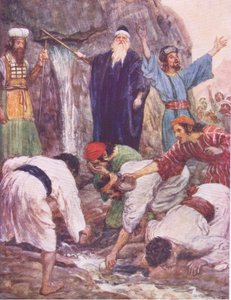 Moses striking the rock by William Hatherell
