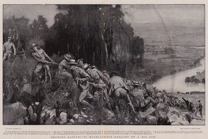 Nearing Ladysmith, Bluejackets Hauling Up a Big Gun by William Hatherell