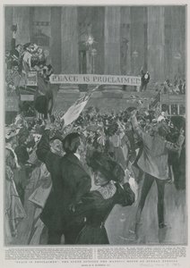 Peace is Proclaimed: The Scene Outside the Mansion House by William Hatherell