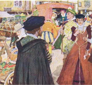 Shakespeare Notes the Foolish Fashions of the Fops on Ludgate Hill, from My Magazine by William Hatherell