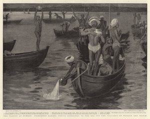 The Plague at Bombay, Fishermen Making Votive Offerings to the Sea off the Villages of Worlee and Mahim