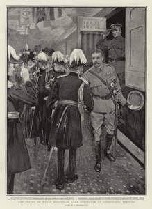 The Prince of Wales Welcoming Lord Kitchener at Paddington Station by William Hatherell